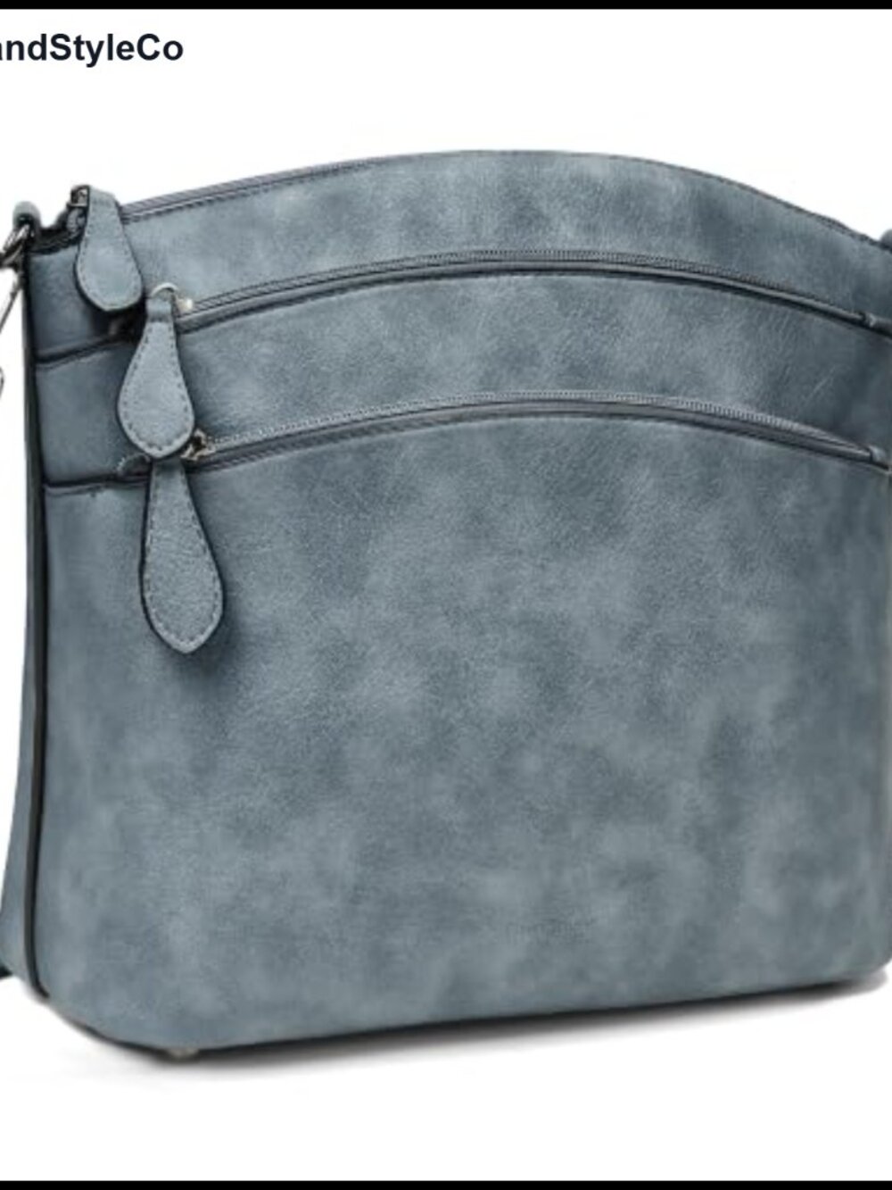 Vegetable-Tanned Leather Crossbody Bag Medium Zip Purse Adjustable Strap